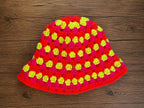 Handmade Crochet Bucket Hat | Orange / Yellow  | Festival Fashion
