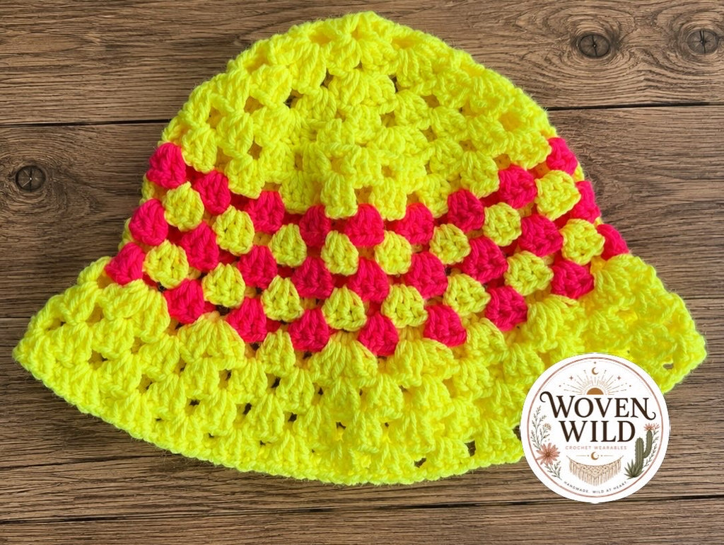 Neon Crochet Bucket Hat