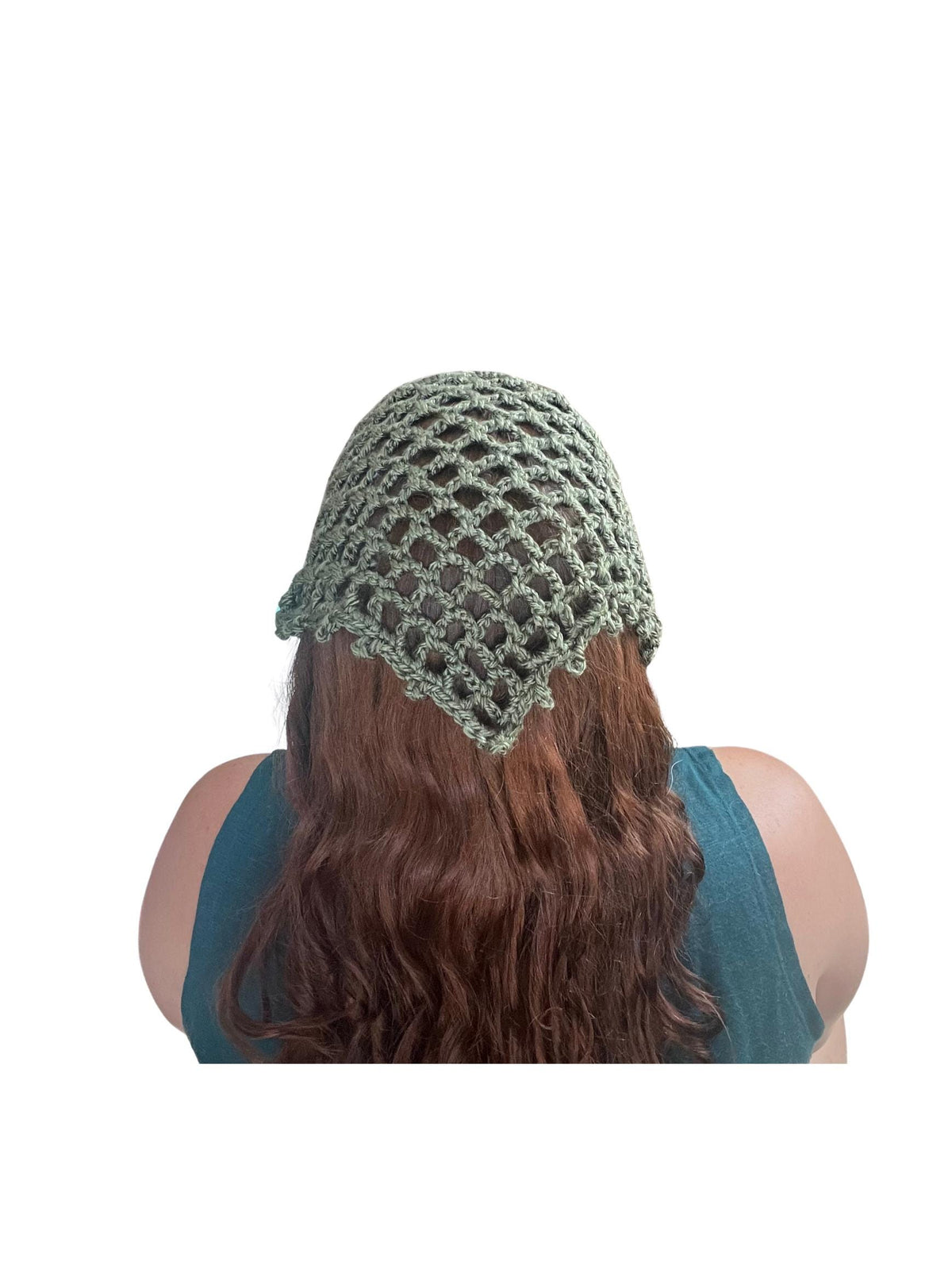 Crochet Mesh Bandana | Olive Green