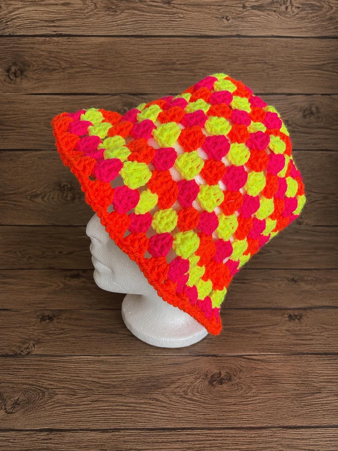 Handmade Crochet Bucket Hat | Orange / Yellow  | Festival Fashion