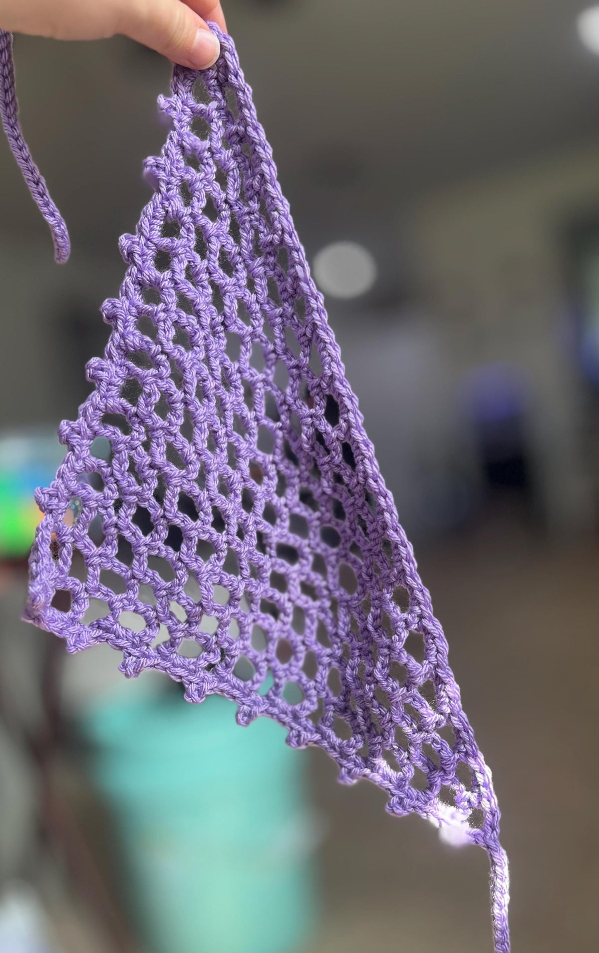 Crochet Mesh Bandana | lavender