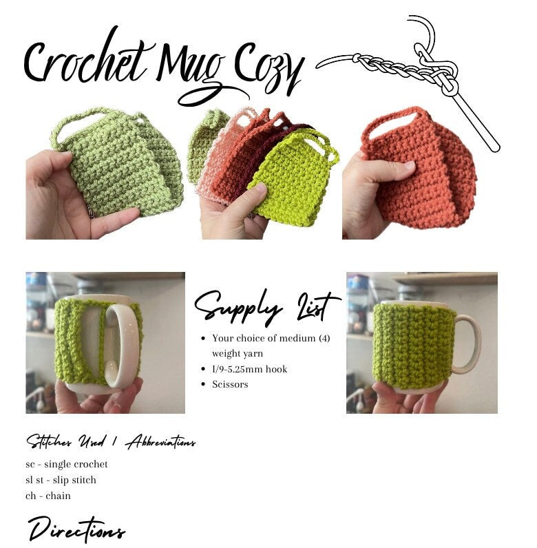Crochet Mug Cozy Pattern | Digital Download