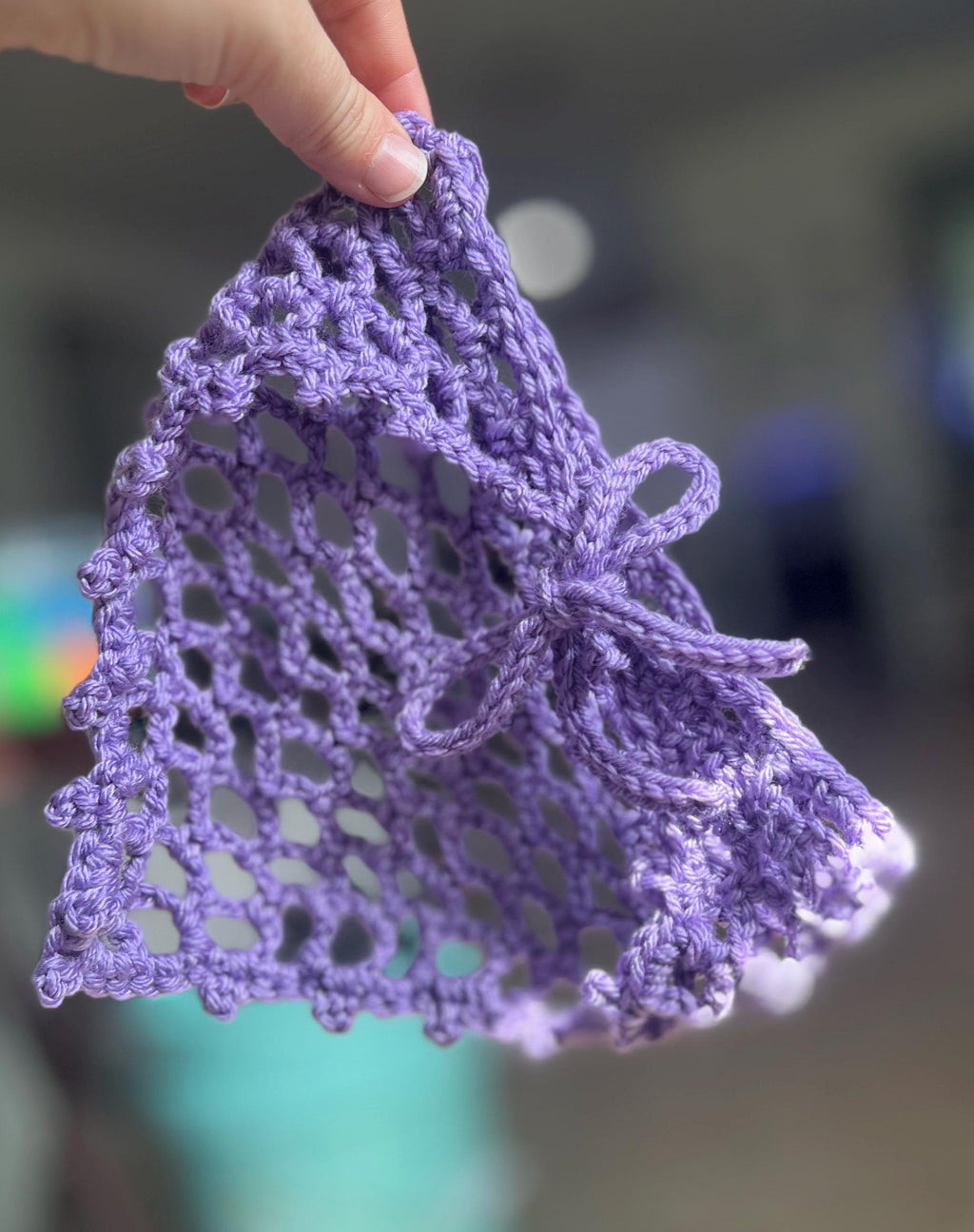 Crochet Mesh Bandana | lavender