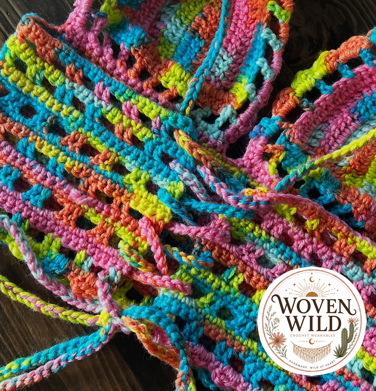 Crochet Rainbow Halter Top