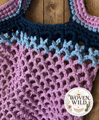 Lavender Crochet Market Tote