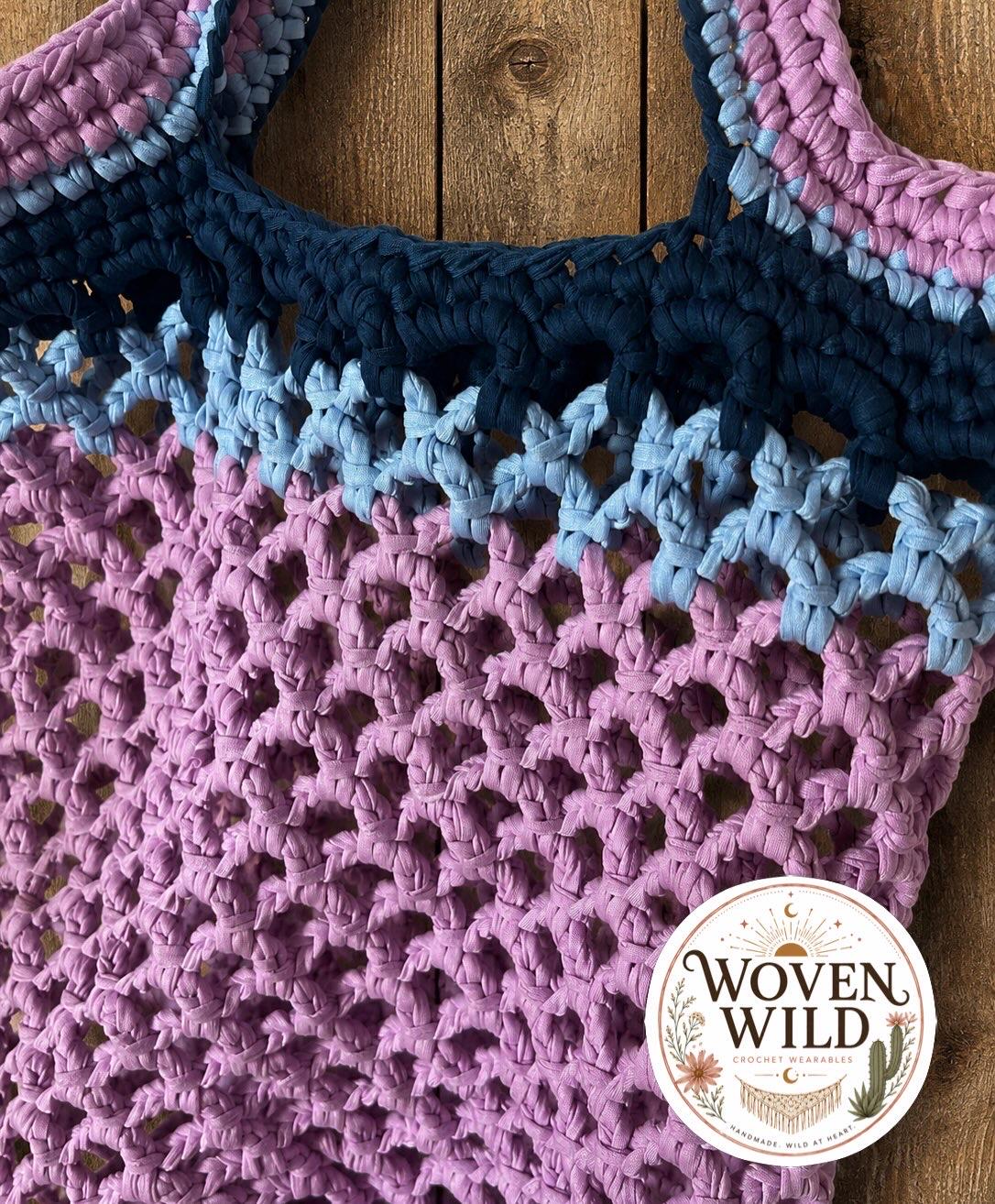 Lavender Crochet Market Tote