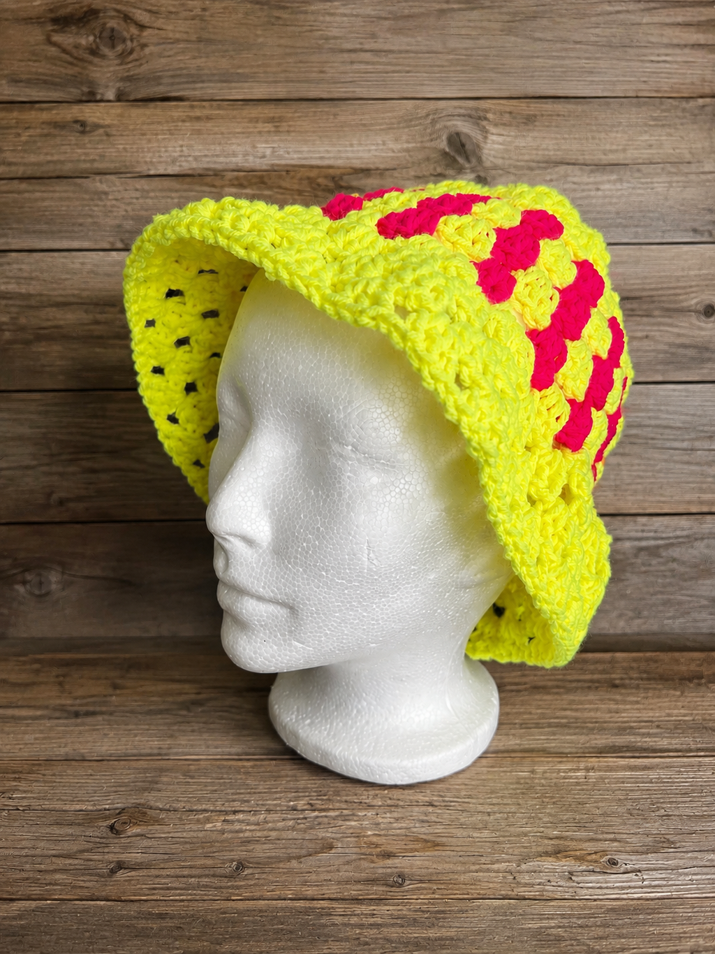 Neon Crochet Bucket Hat