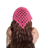 Crochet Mesh Bandana | Hot Pink