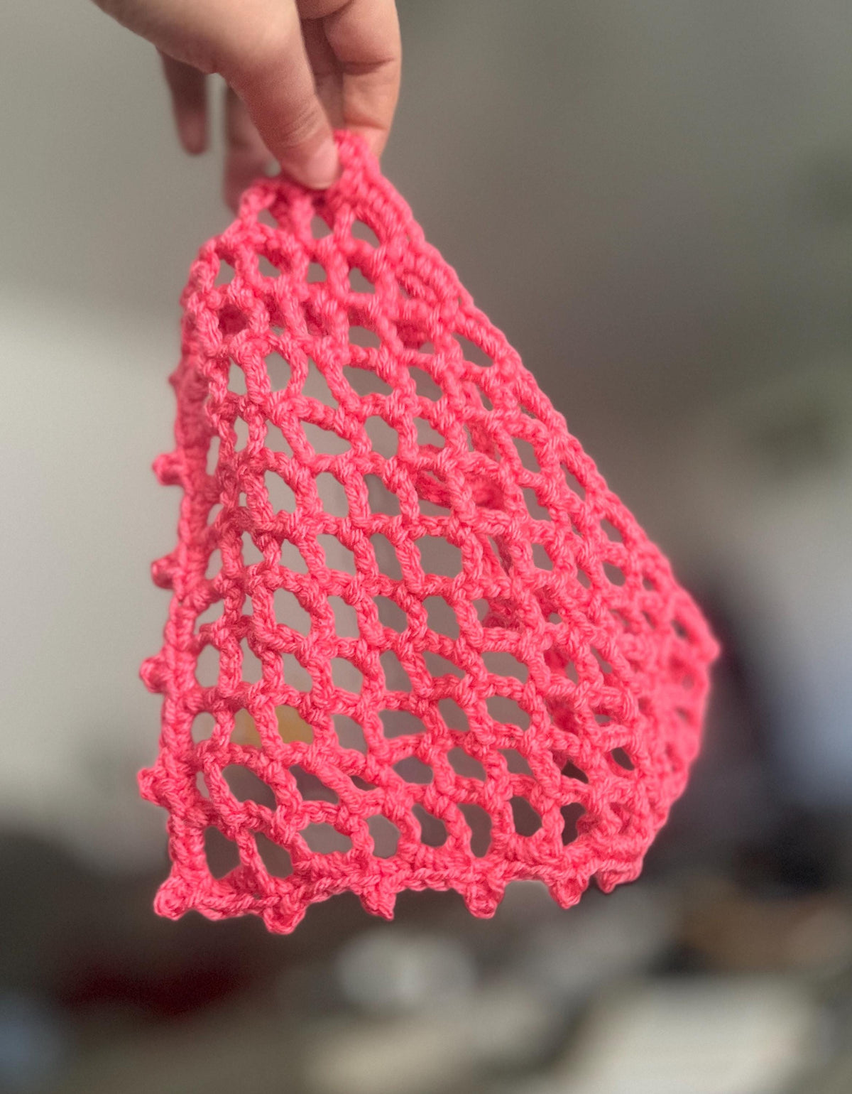 Crochet Mesh Bandana | Hot Pink