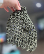 Crochet Mesh Bandana | Olive Green