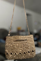 Crochet Gold Handbag | Mini Purse
