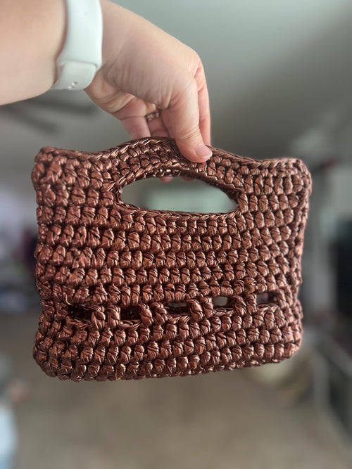 Crochet Bronze Handbag | Mini Purse