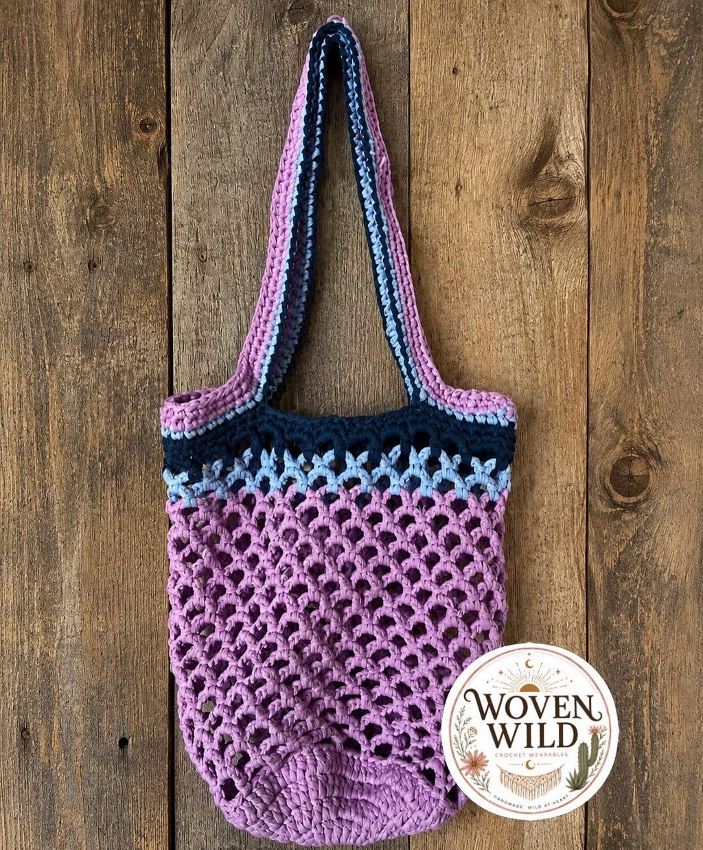 Lavender Crochet Market Tote
