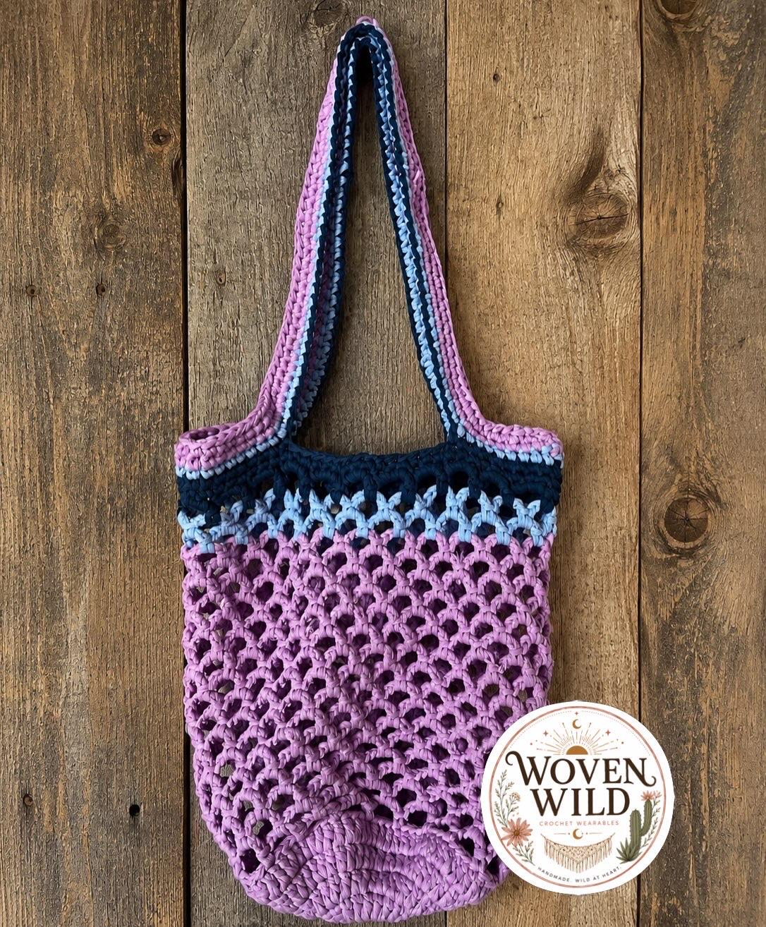Lavender Crochet Market Tote